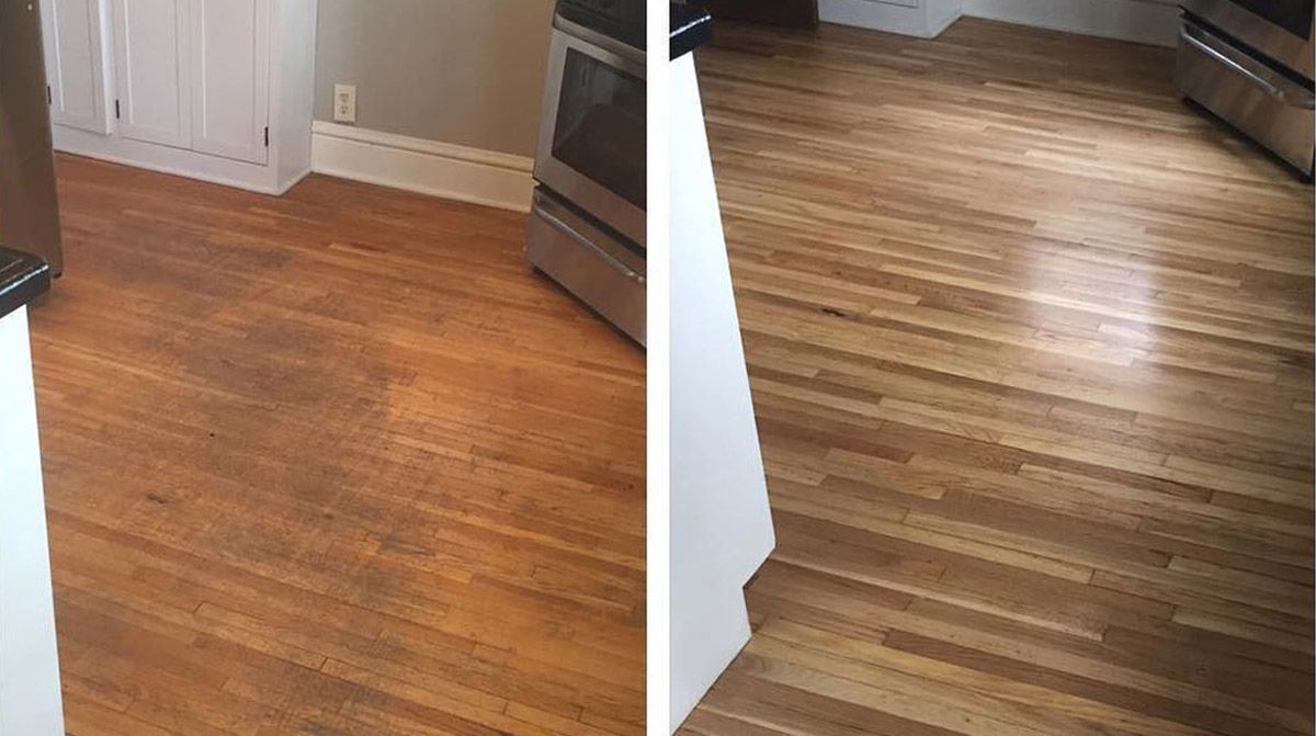 Шлифовка паркета - фото до и после